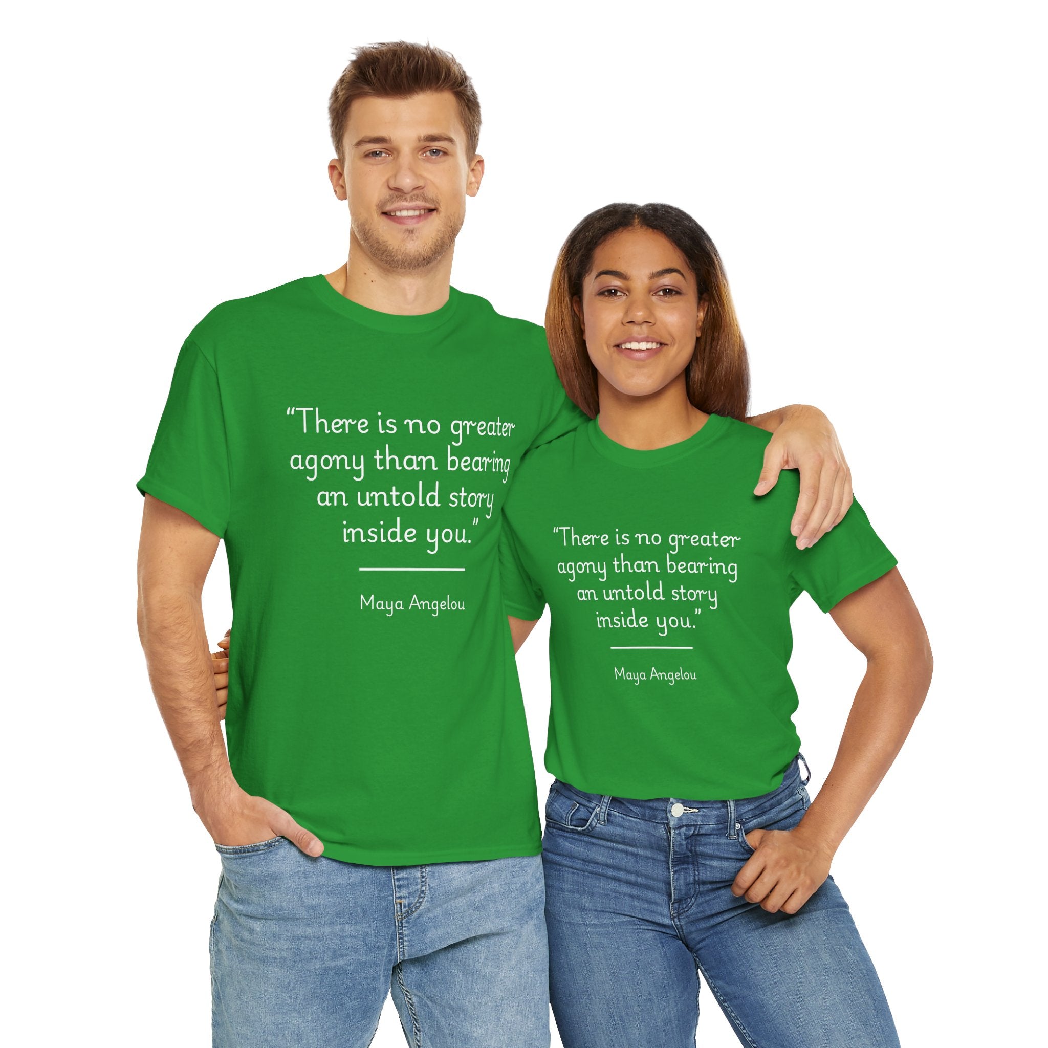 Maya Angelou "There is no greater agony than bearing an untold story inside you" Inspirational Quote Tee - Maya Angelou, Gift for Writers, Creative Shirt, Motivational Casual Wear, Literary Gift