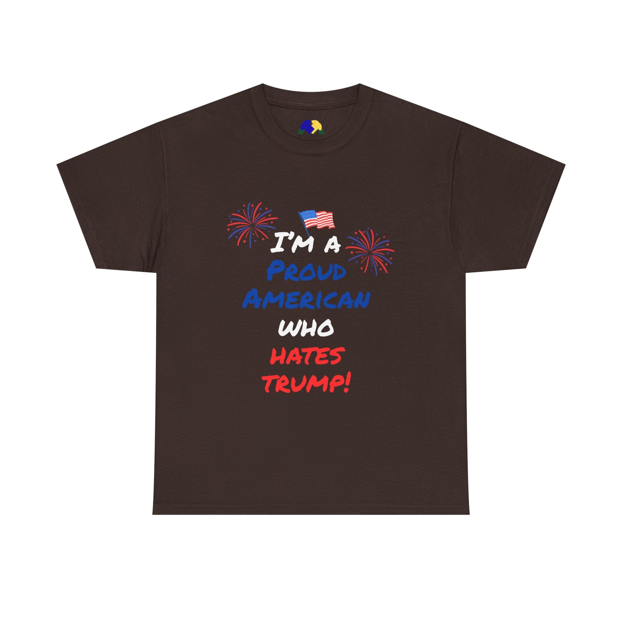 Proud American Anti-Trump Unisex Tee | Unisex Heavy Cotton Tee, Statement Shirt, Political Shirt, Gift for Activists, 4th of July Fashion