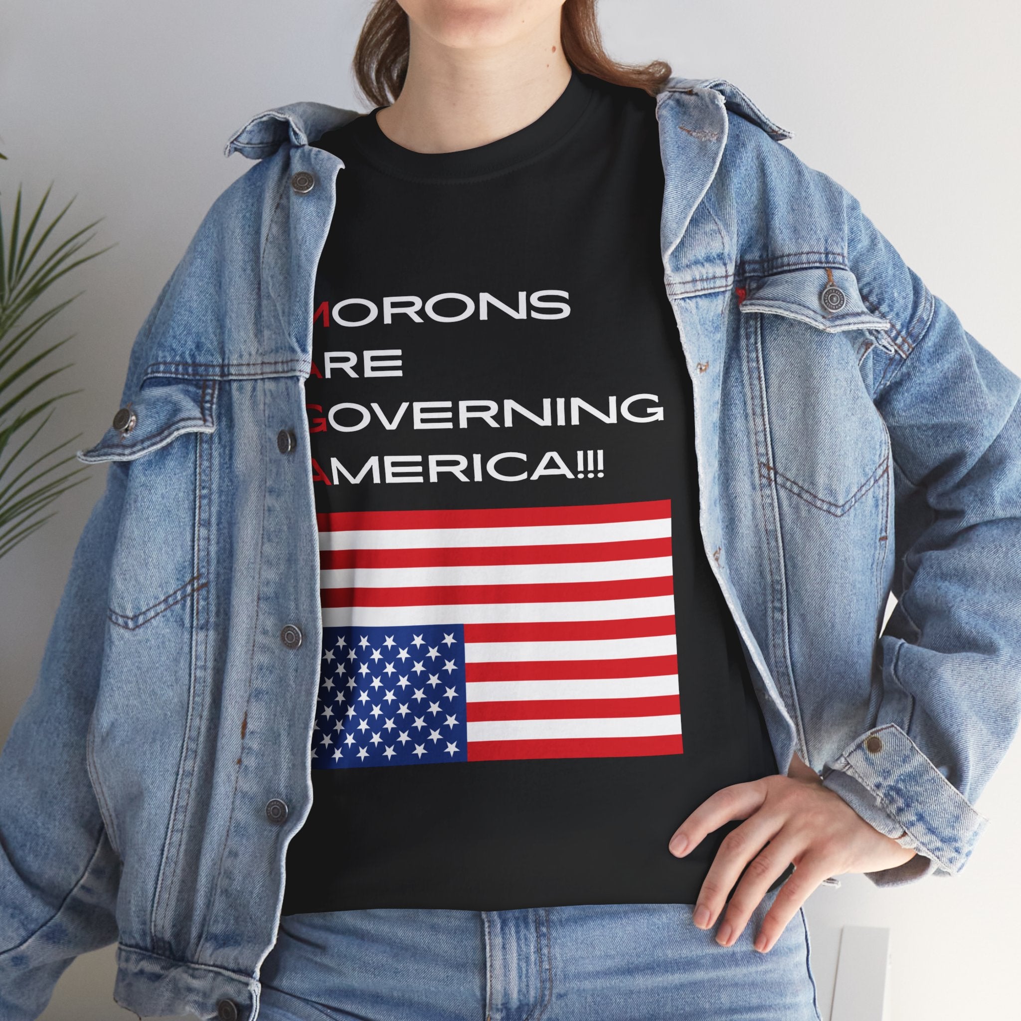 Morons Are Governing America! Unisex Tee - Humor, Casual Style, Gifts for Friends, Election Day Outfit, American Pride, Political Statement