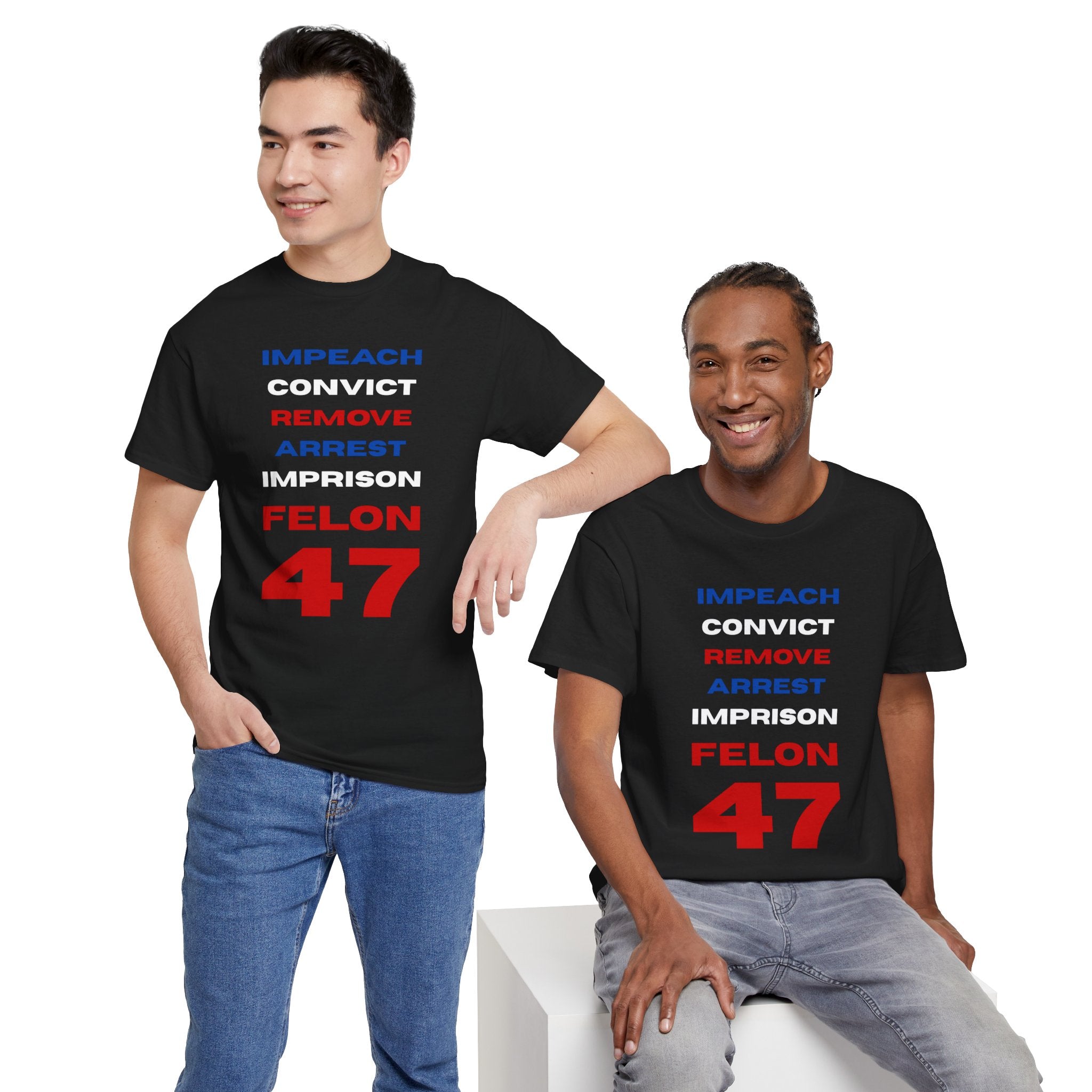 Remove Felon 47 Unisex Tee - Statement Tee - Bold Political Humor T-Shirt - Perfect for Activism, Gifts, Parties, and Everyday Wear