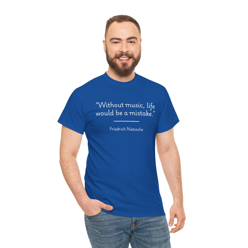 Friedrich Nietzsche "Without music, life would be a mistake" Musical Quote Tee - Unisex Cotton Shirt, Gift for Music Lovers, Casual Wear, Concert [...]