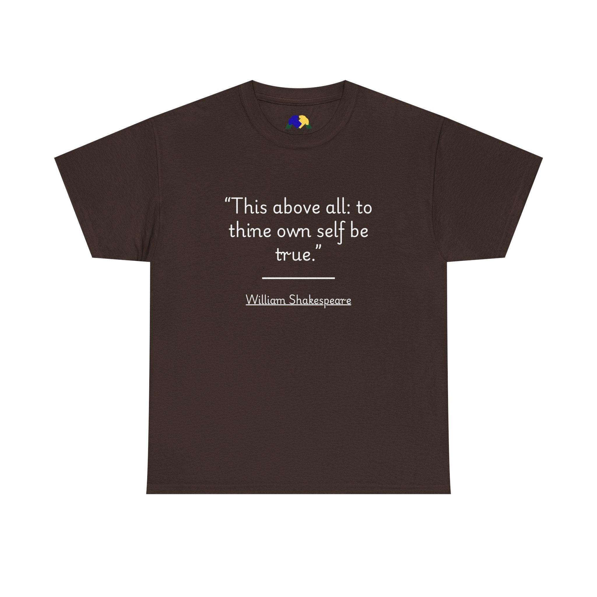 William Shakespeare "This above all: to thine own self be true" Quote Tee | Unisex Heavy Cotton T-Shirt, Literary Gift, Inspirational Apparel, Book Lover Gift, Casual Wear
