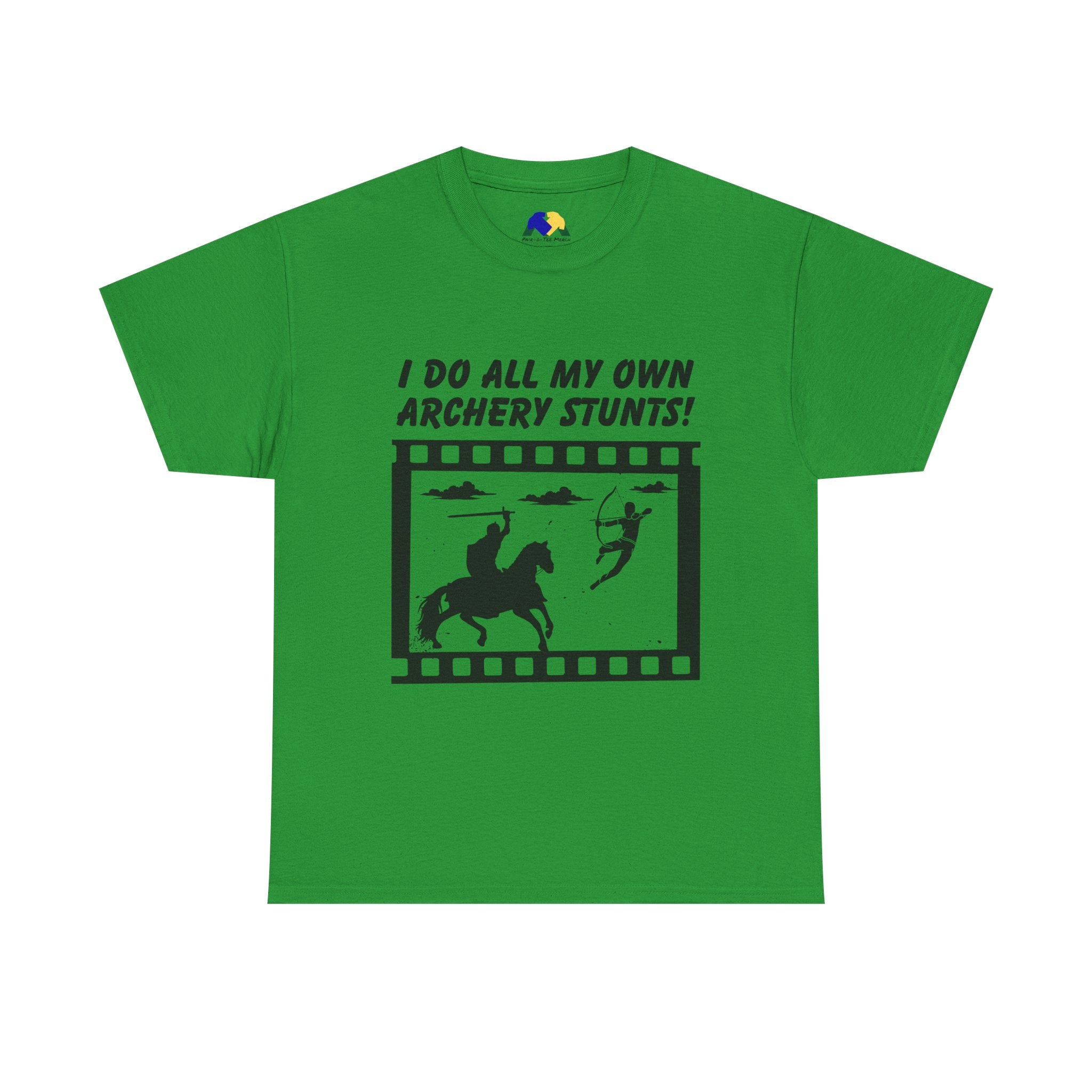 I do all my own Archery Stunts! Knight Unisex Tee - Funny Archery Stunts Tee, Unisex Heavy Cotton T-Shirt, Archery Gift, Outdoor Fun Shirt, Unique Sports Humor Tee