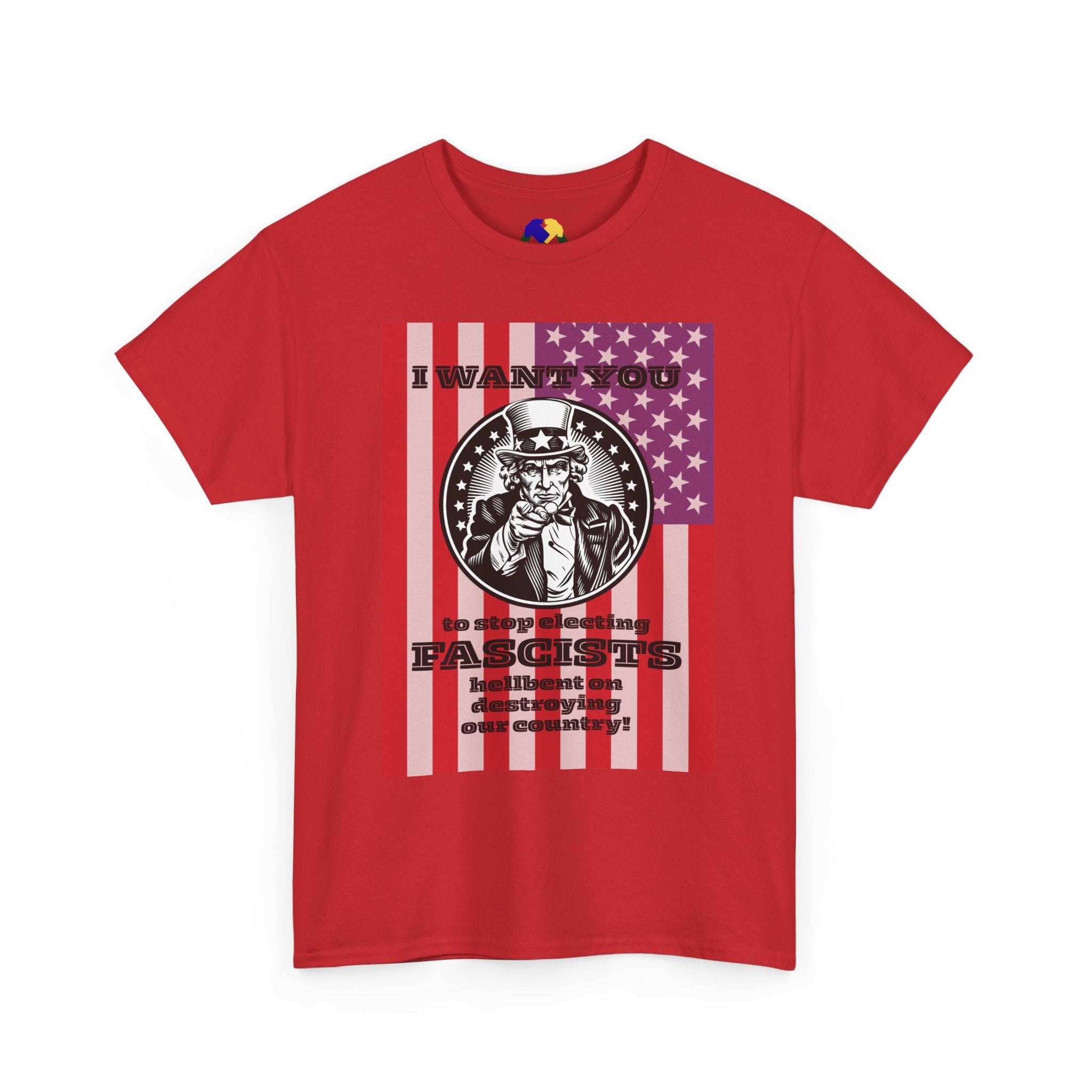 Uncle Sam I Want You to Stop Electing Fascists Unisex Tee - Protest Tee, Political Statement Shirt, Unisex Cotton Tee, Activism Apparel, Gift for Change-Makers