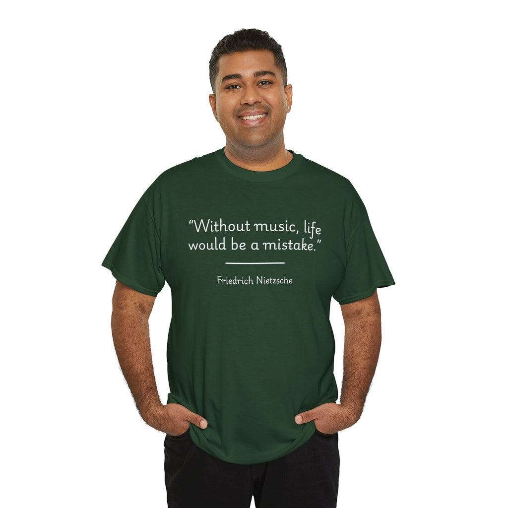 Friedrich Nietzsche "Without music, life would be a mistake" Musical Quote Tee - Unisex Cotton Shirt, Gift for Music Lovers, Casual Wear, Concert [...]
