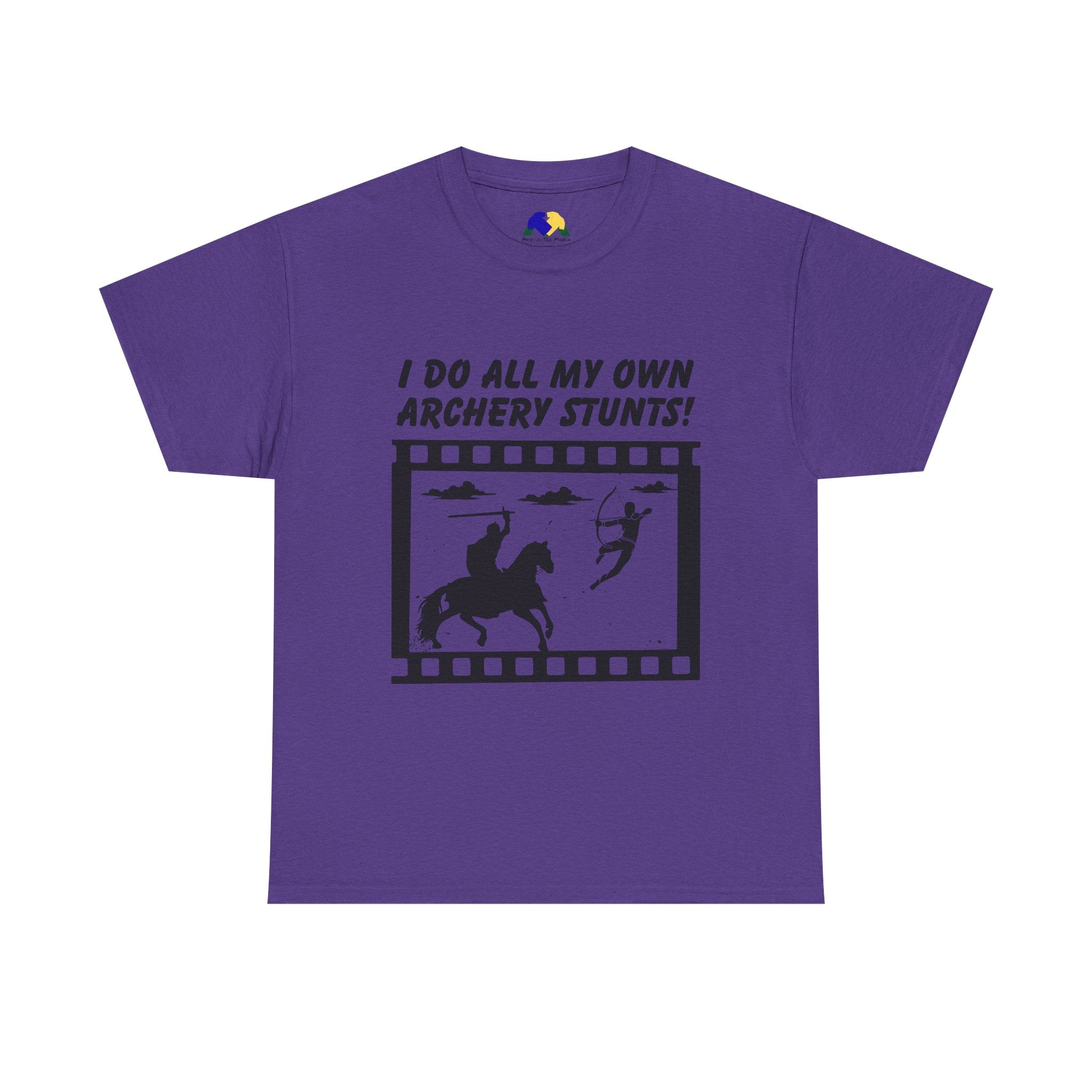 I do all my own Archery Stunts! Knight Unisex Tee - Funny Archery Stunts Tee, Unisex Heavy Cotton T-Shirt, Archery Gift, Outdoor Fun Shirt, Unique Sports Humor Tee