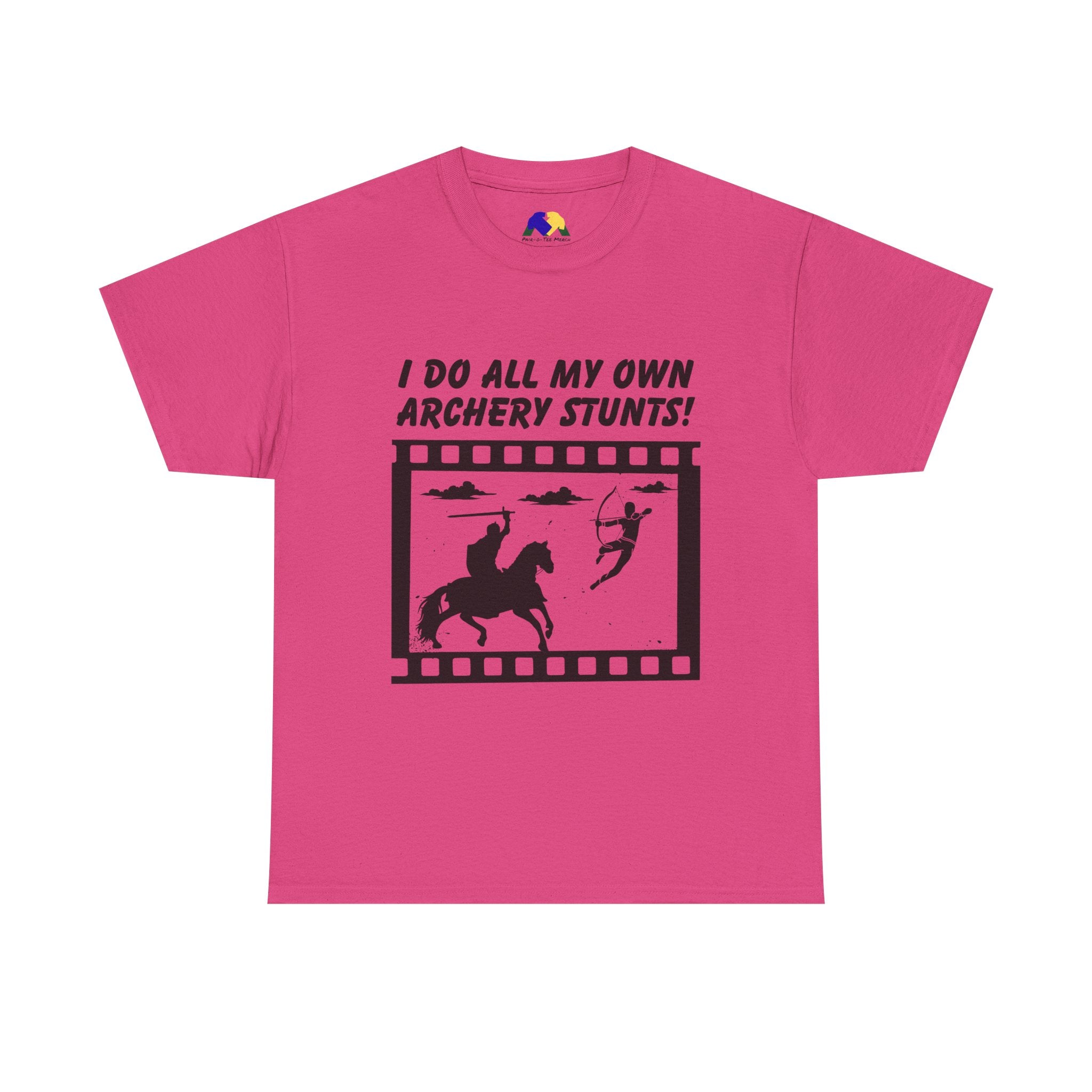 I do all my own Archery Stunts! Knight Unisex Tee - Funny Archery Stunts Tee, Unisex Heavy Cotton T-Shirt, Archery Gift, Outdoor Fun Shirt, Unique Sports Humor Tee