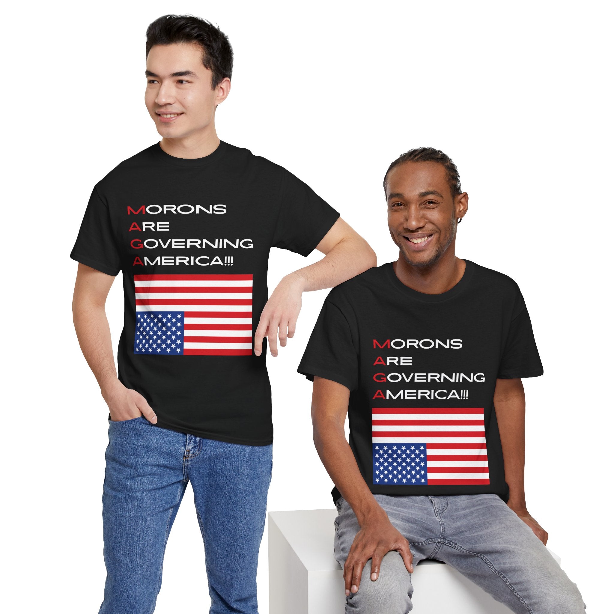 Morons Are Governing America! Unisex Tee - Humor, Casual Style, Gifts for Friends, Election Day Outfit, American Pride, Political Statement
