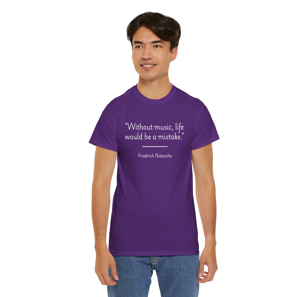 Friedrich Nietzsche "Without music, life would be a mistake" Musical Quote Tee - Unisex Cotton Shirt, Gift for Music Lovers, Casual Wear, Concert [...]