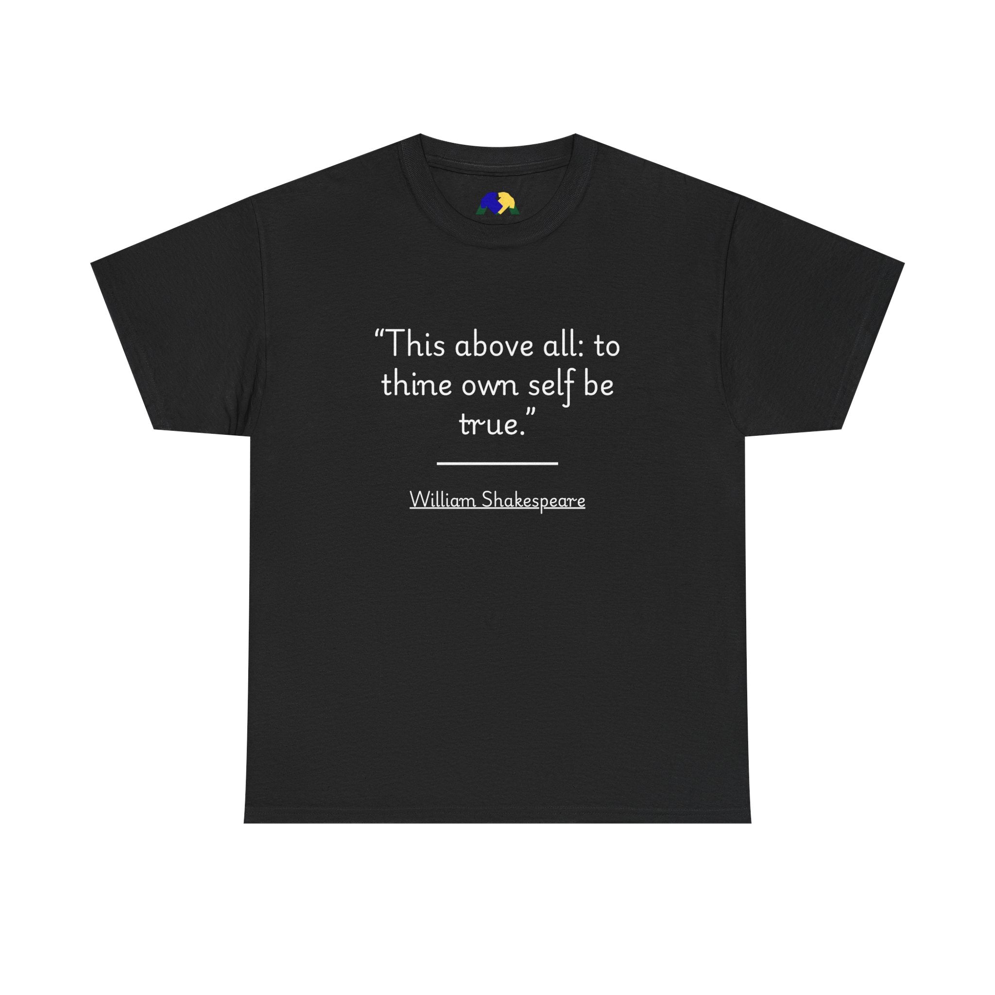 William Shakespeare "This above all: to thine own self be true" Quote Tee | Unisex Heavy Cotton T-Shirt, Literary Gift, Inspirational Apparel, Book Lover Gift, Casual Wear