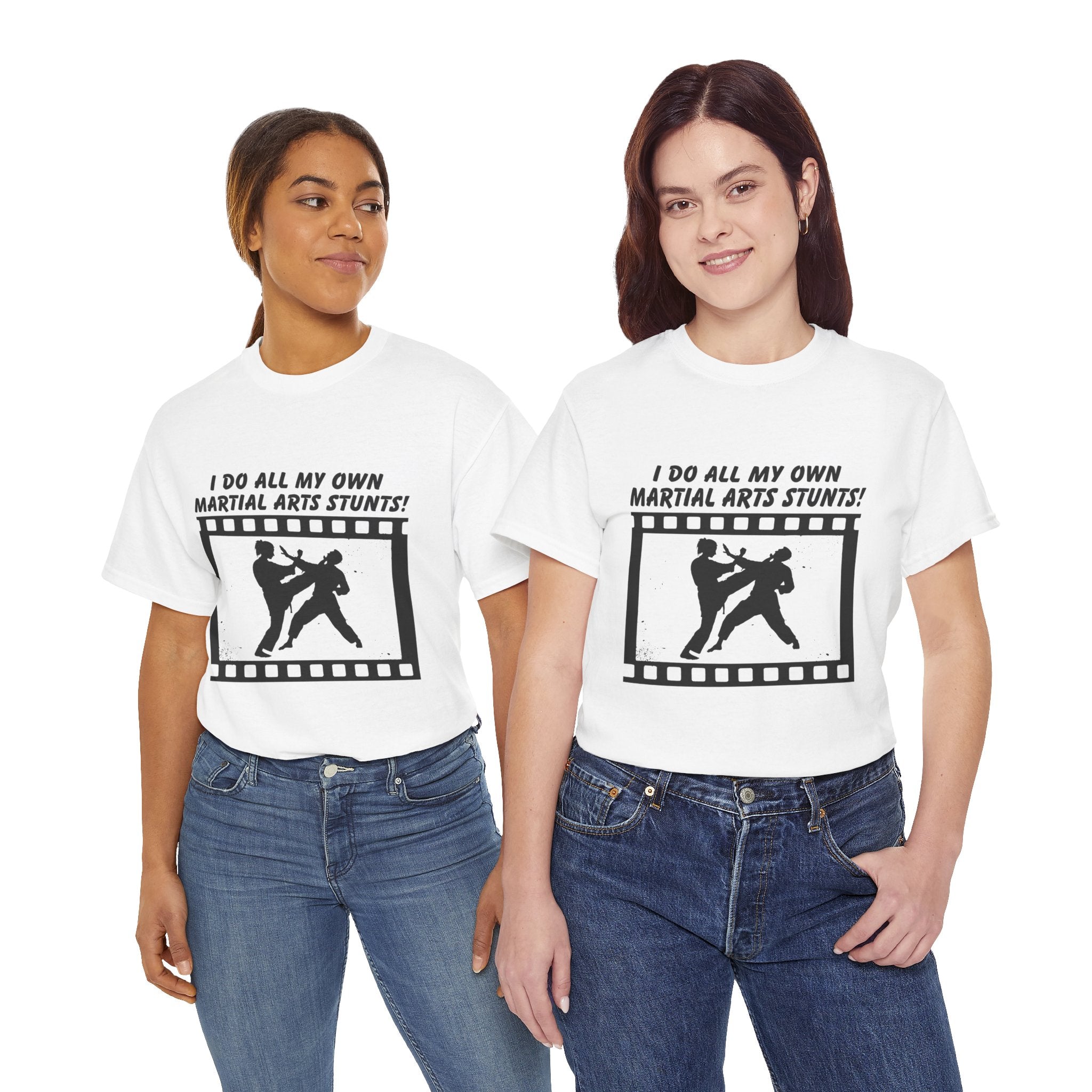 I do all my own Martial Arts Stunts! High Kick Unisex Tee - Unisex Martial Arts Stunt Tee | Perfect for Martial Arts Enthusiasts, Film Lovers, Fitness Gifts, Casual Wear, Birthday Presents