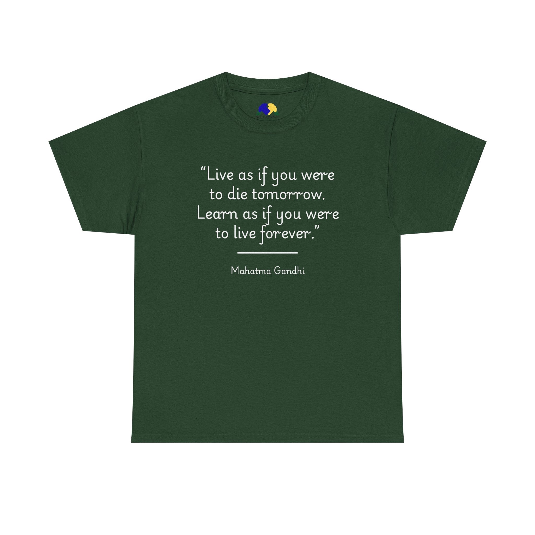 Mahatma Gandhi "Live as if you were to die tomorrow. Learn as if you were to live forever" Inspirational Quote Tee, Motivational Shirt, Gift for Friends, Unisex Cotton T-Shirt, Gandhi [...]