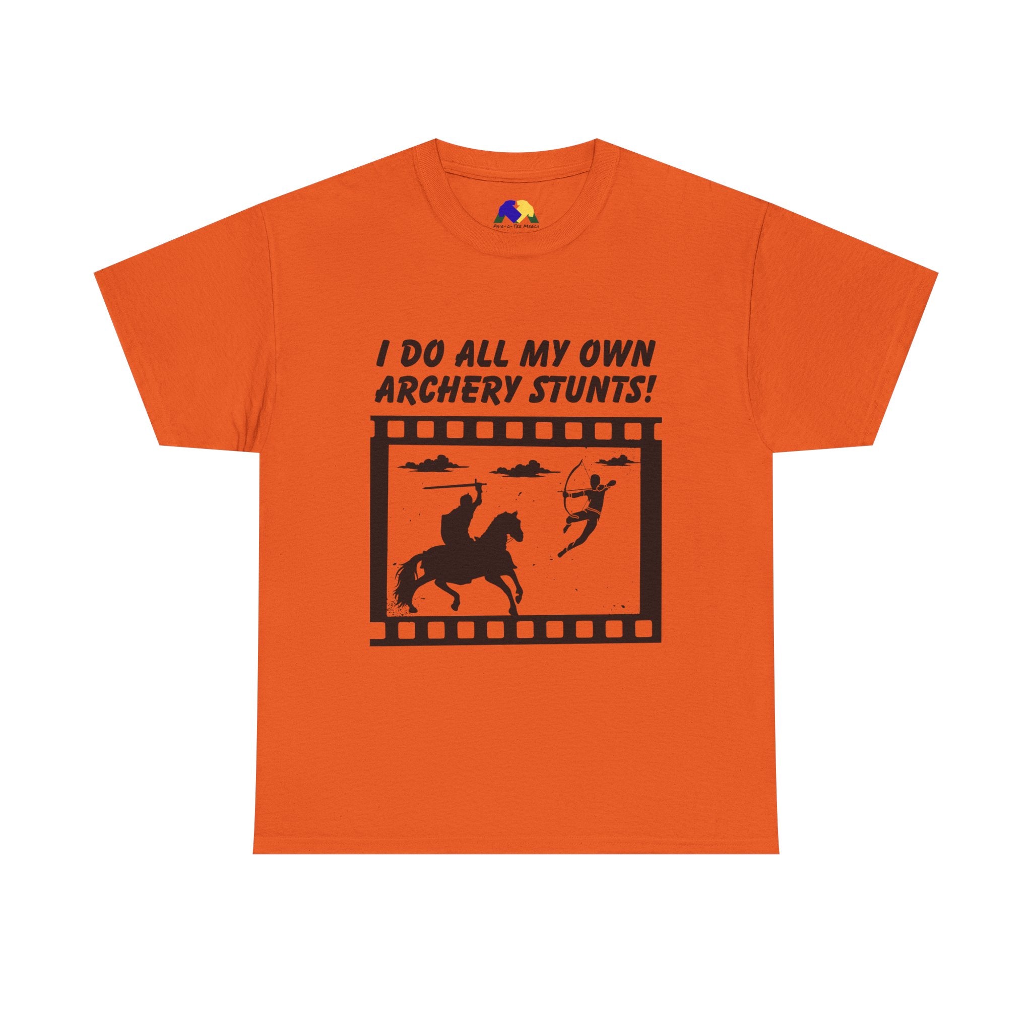 I do all my own Archery Stunts! Knight Unisex Tee - Funny Archery Stunts Tee, Unisex Heavy Cotton T-Shirt, Archery Gift, Outdoor Fun Shirt, Unique Sports Humor Tee