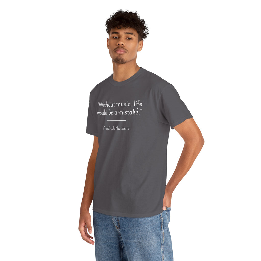 Friedrich Nietzsche "Without music, life would be a mistake" Musical Quote Tee - Unisex Cotton Shirt, Gift for Music Lovers, Casual Wear, Concert [...]