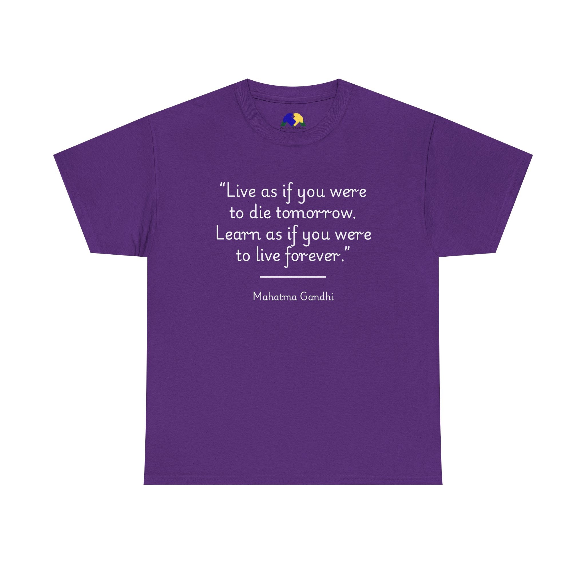 Mahatma Gandhi "Live as if you were to die tomorrow. Learn as if you were to live forever" Inspirational Quote Tee, Motivational Shirt, Gift for Friends, Unisex Cotton T-Shirt, Gandhi [...]